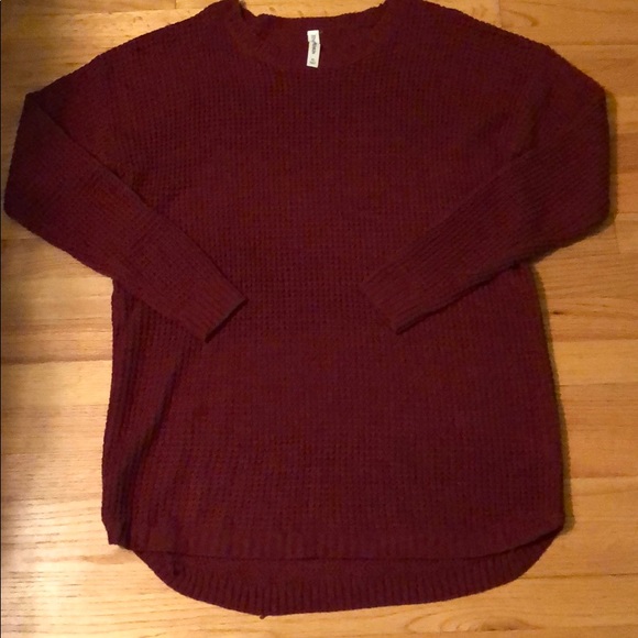Zenana Outfitters Sweaters - Wine waffle knit sweater